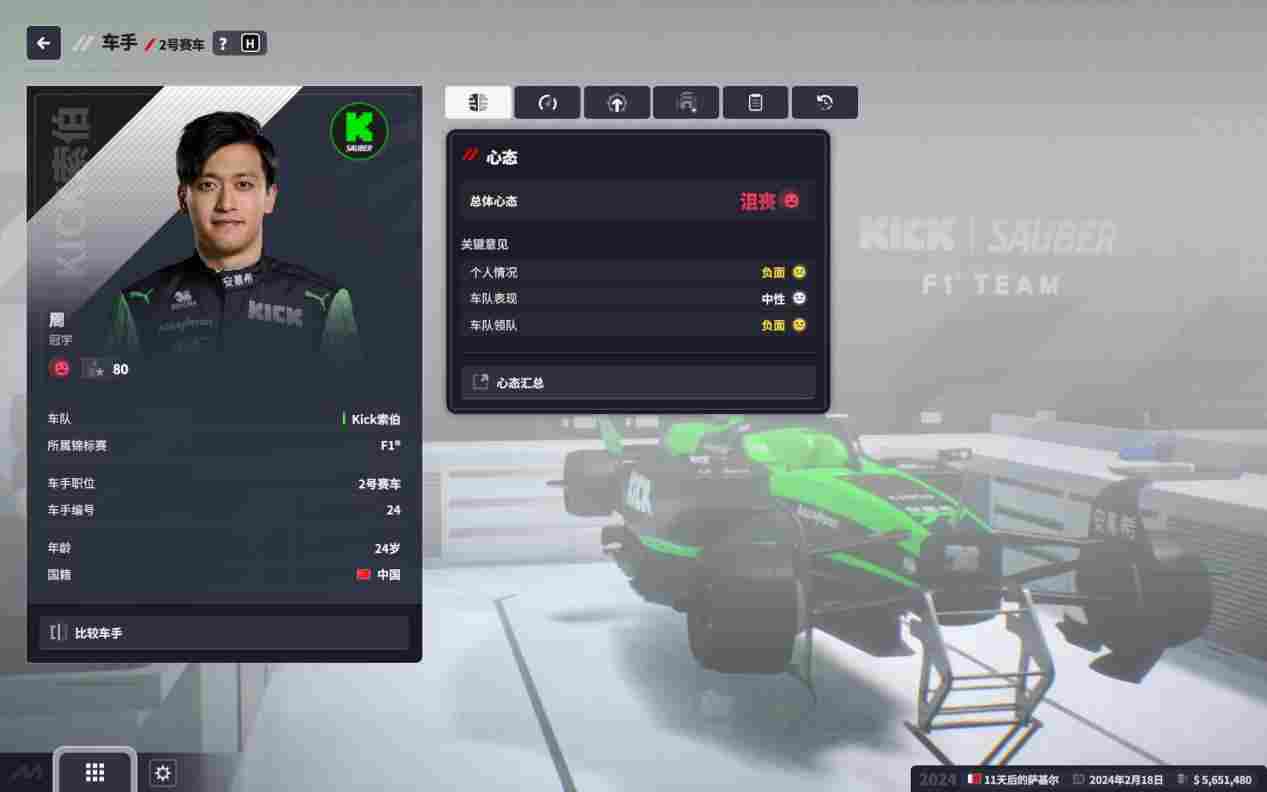 《F1®车队经理2024》评测:心态爆炸(图5) 《F1®车队经理2024》评测:心态爆炸