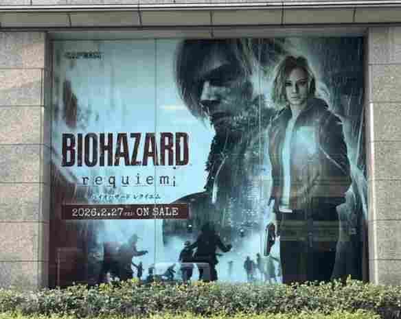 《生化9》巨幅海报亮相卡普空总部：里昂与格蕾丝并肩