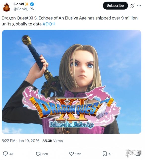 《DQ11》成为该系列最畅销游戏! 销量突破900多万份