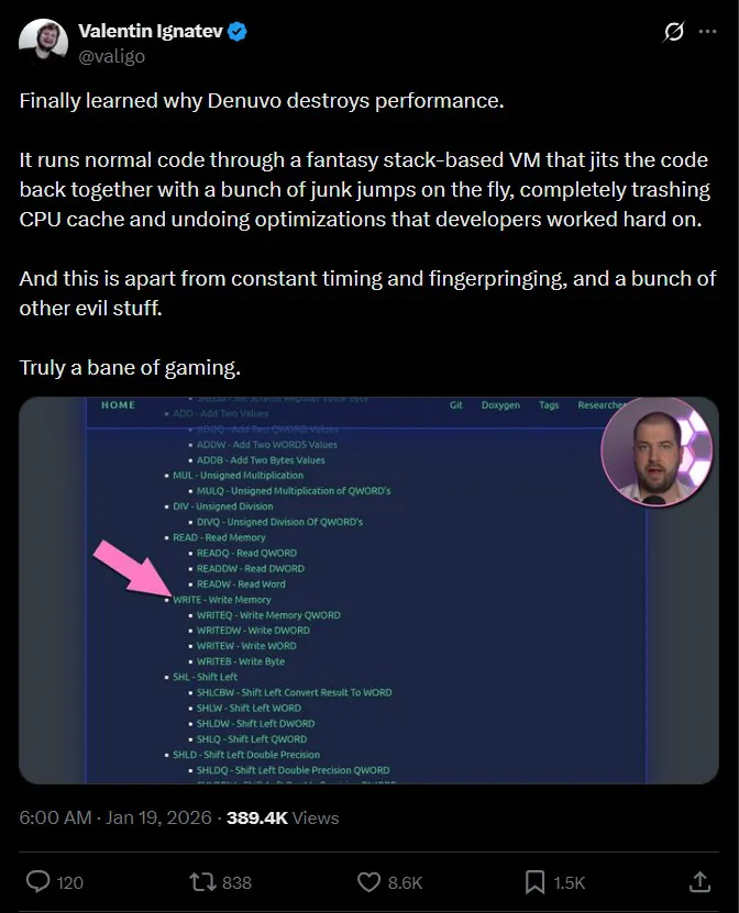 CPU被折磨:Denuvo反篡改机制内幕曝光(图2) CPU被折磨:Denuvo反篡改机制内幕曝光