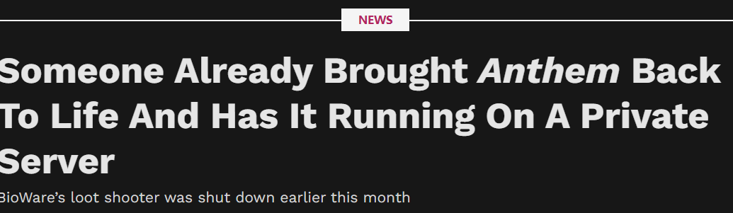 《圣歌》刚关服已经出现私人服务器 粉丝高玩在努力招魂中(图2) 《圣歌》刚关服已经出现私人服务器 粉丝高玩在努力招魂中