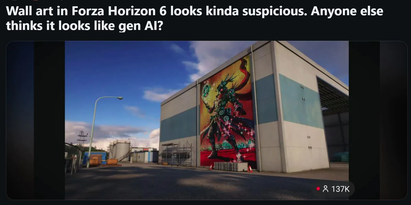 《极限竞速:地平线6》被质疑使用了生成式AI(图2) 《极限竞速:地平线6》被质疑使用了生成式AI