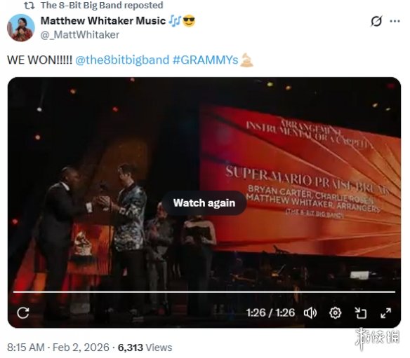 8 - Bit Big Band《超级马里奥》混编音乐荣获格莱美奖!(图1) 游侠网1