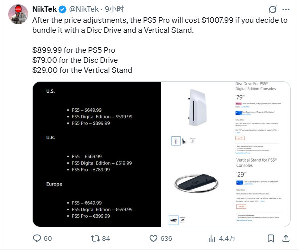 简直疯了!涨价后的PS5售价是PS4两倍还多(图1) 简直疯了!涨价后的PS5售价是PS4两倍还多